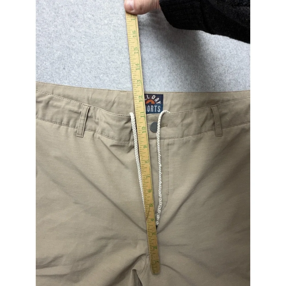Faherty All Day Shorts Mens 38 Beige Chino 8 Inseam Drawstring Stretch Casual